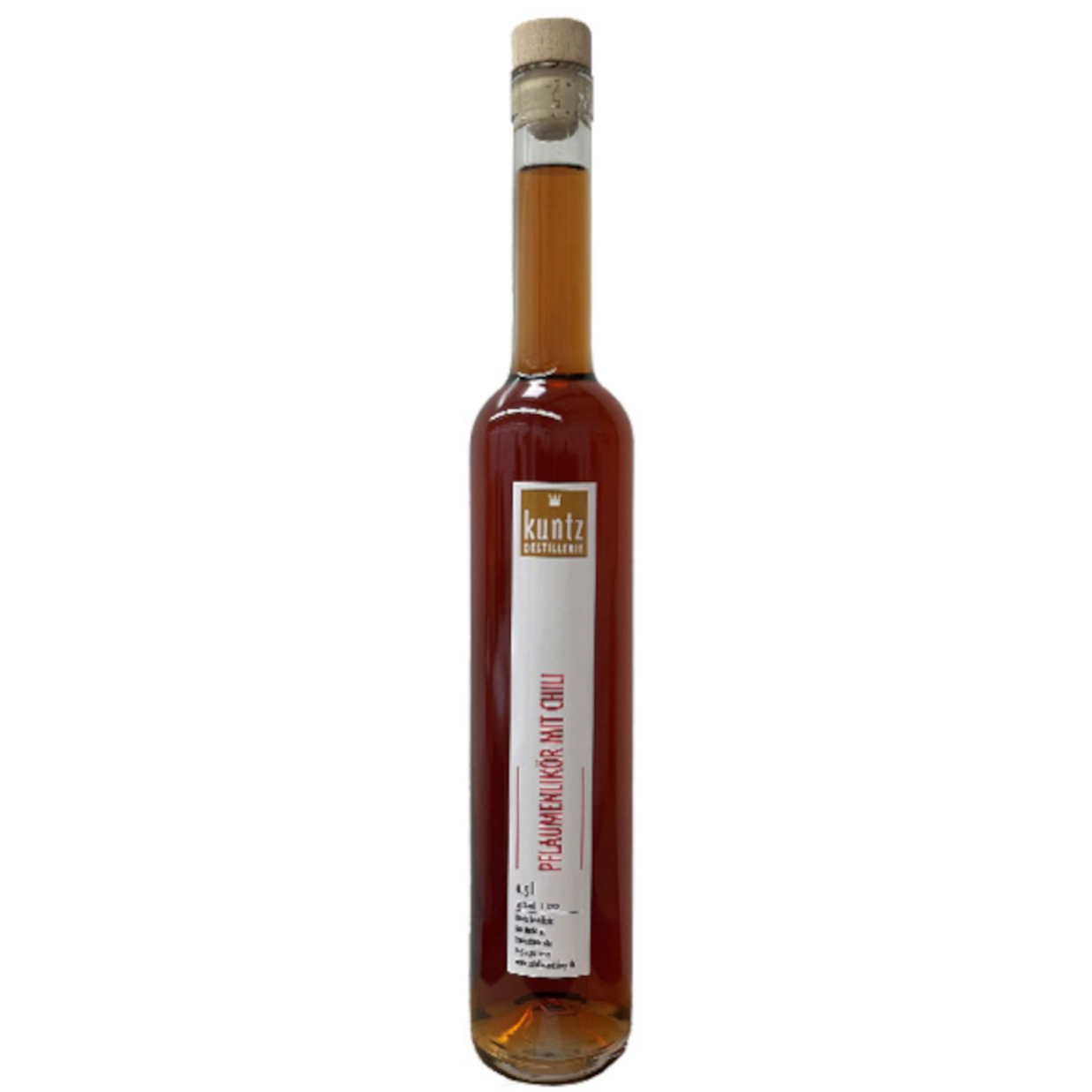 Pflaumenlikör mit Chili Kuntz Destillerie Kork & Kante Flasche