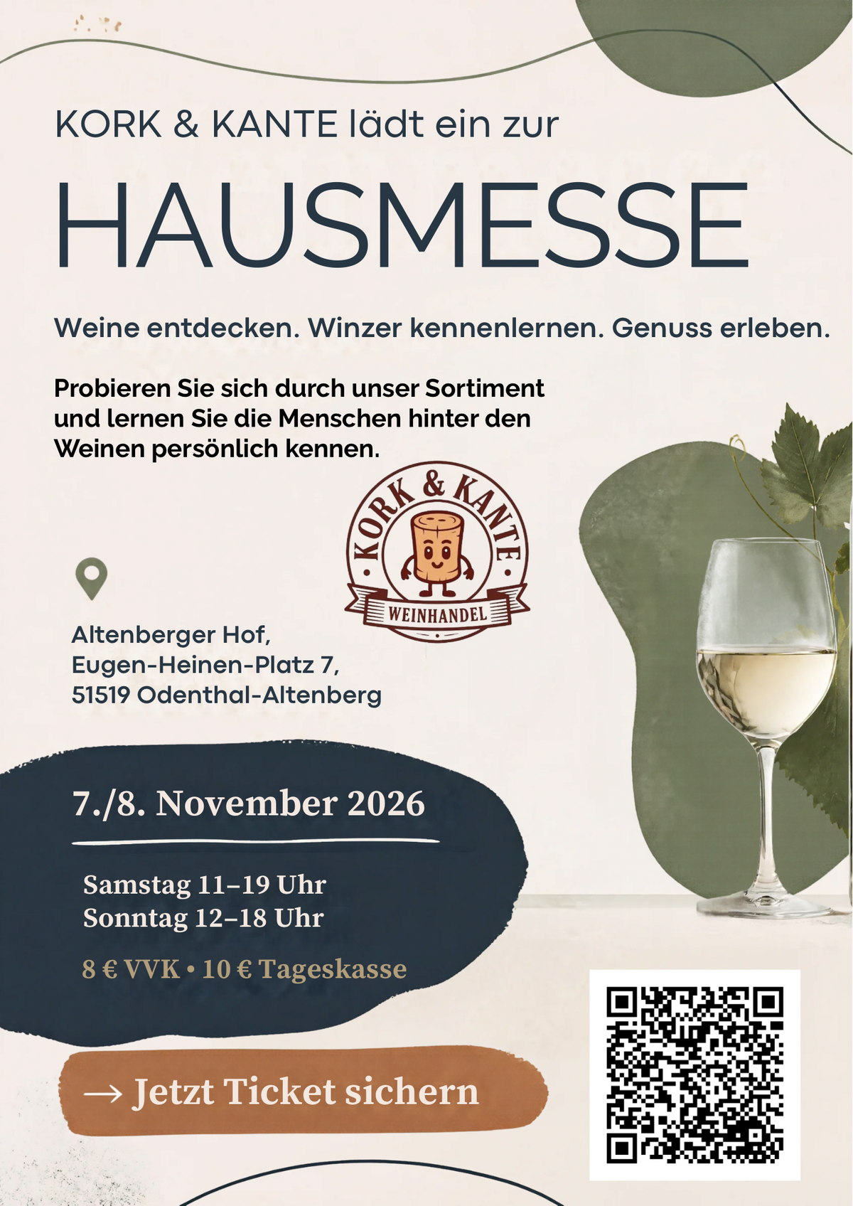 Kork & Kante Hausmesse im Altenberger Hof am 7. und 8.11.2026