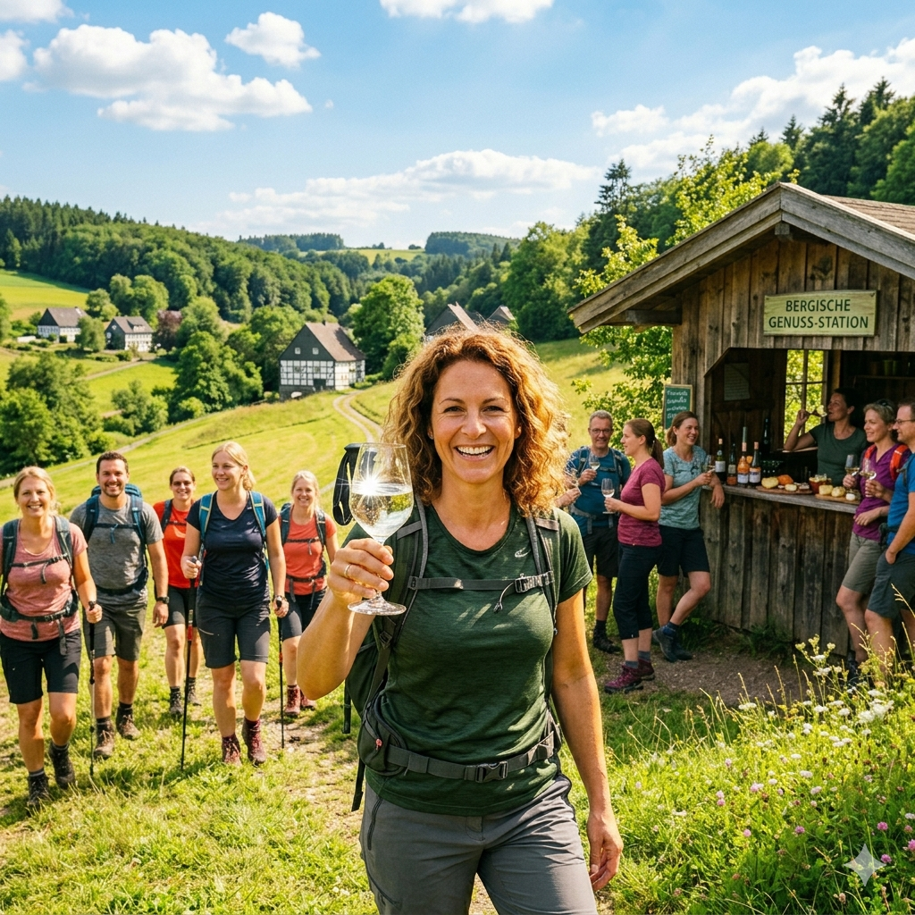 Bergische Weinwanderung mit Krimi-Abenteuer bei Kork & Kante am 03.10.2026 in Bechen