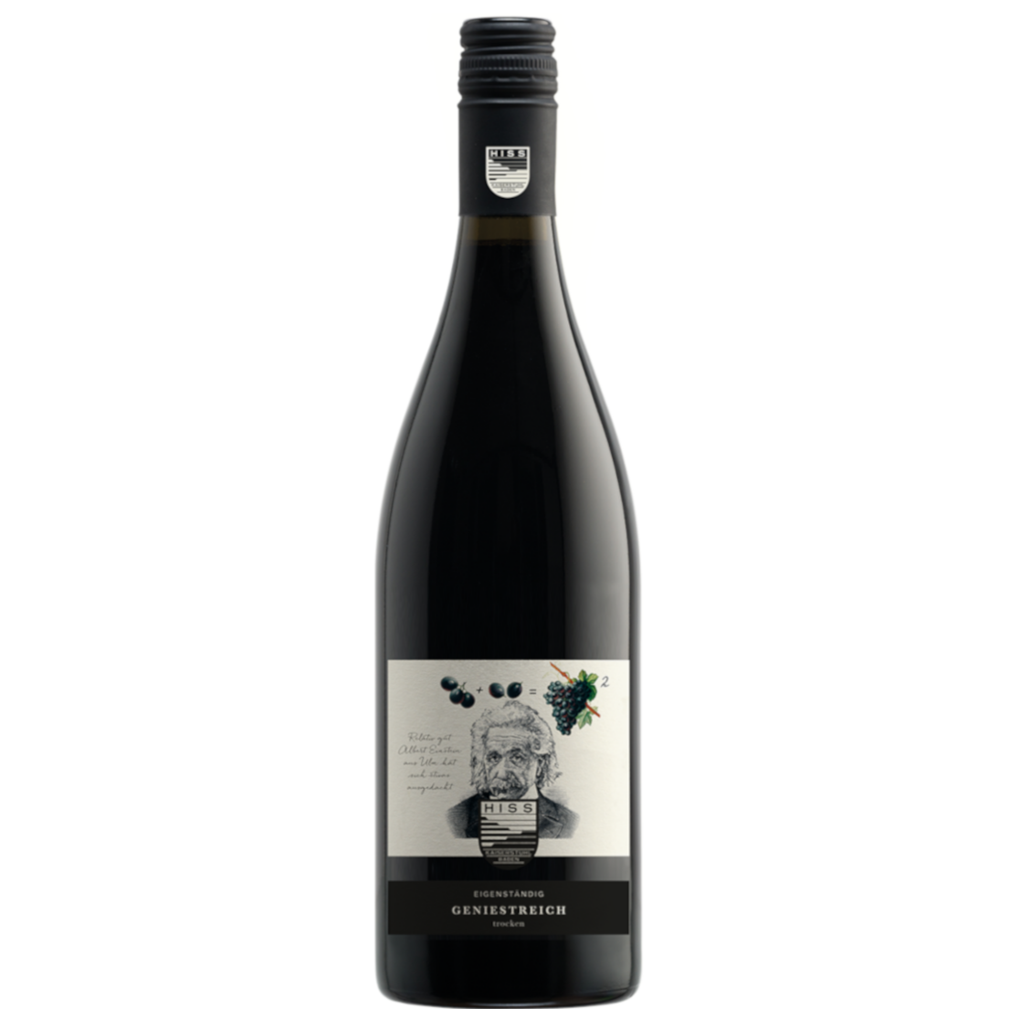 Geniestreich Rotwein Cuvée Weingut Hiss Kaiserstuhl Weinflasche