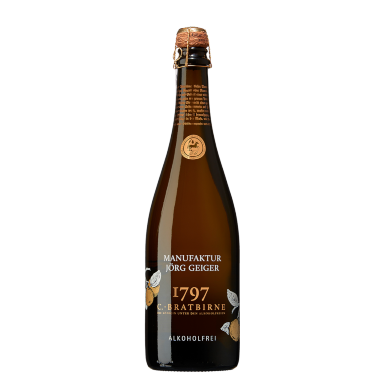 Champagner-Bratbirne Jörg Geiger alkoholfrei Schaumwein 0,75l Flasche